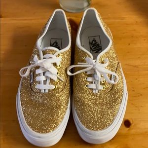 Gold sparkle vans